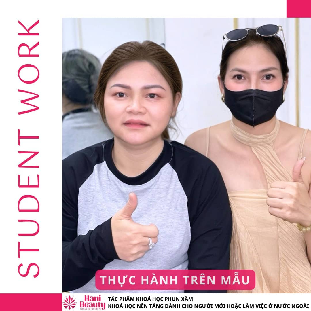 Khóa học phun xăm nâng cao chuyên sâu tại Hani Beauty, 2–3 tháng đào tạo, học phí 18–25 triệu, phù hợp học viên đã có nền tảng.