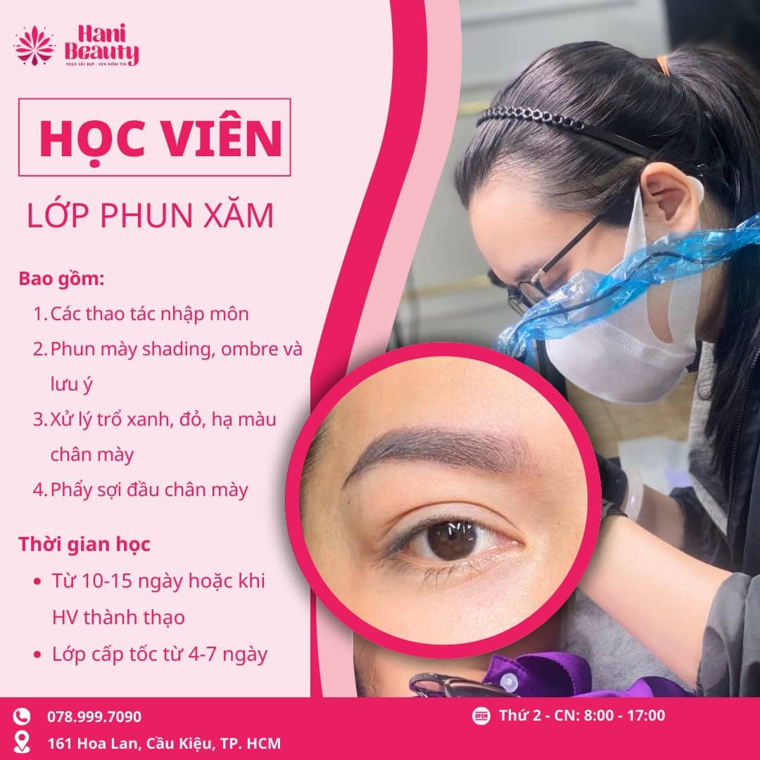 Học phí minh bạch cho khóa học phun xăm chuyên nghiệp cho người mới