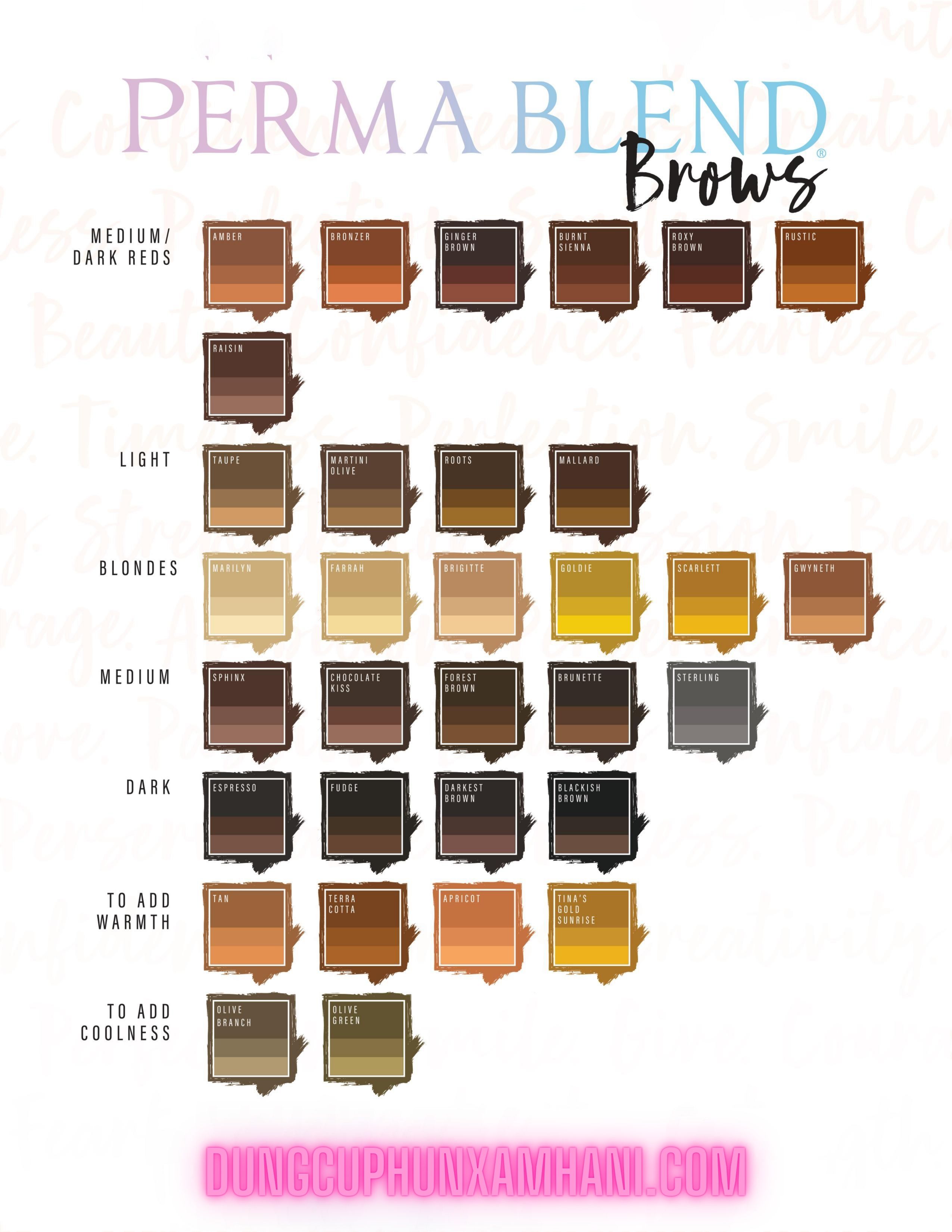 màu sắc trong phun xăm thẩm mỹ