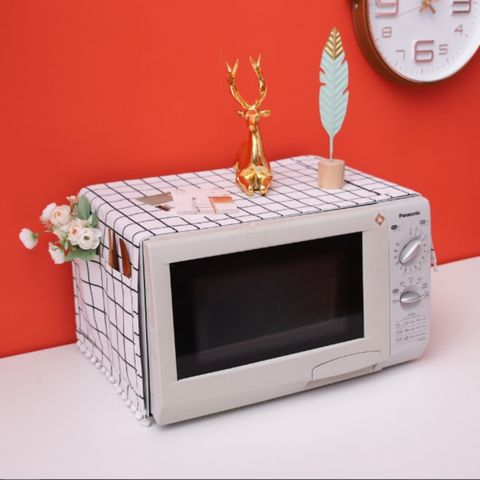 Kết hợp may khăn phủ lò vi sóng. Kết hợp may khăn phủ lò vi sóng.