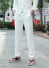 Quần dài ống suông vải linen Quần dài ống suông vải linen