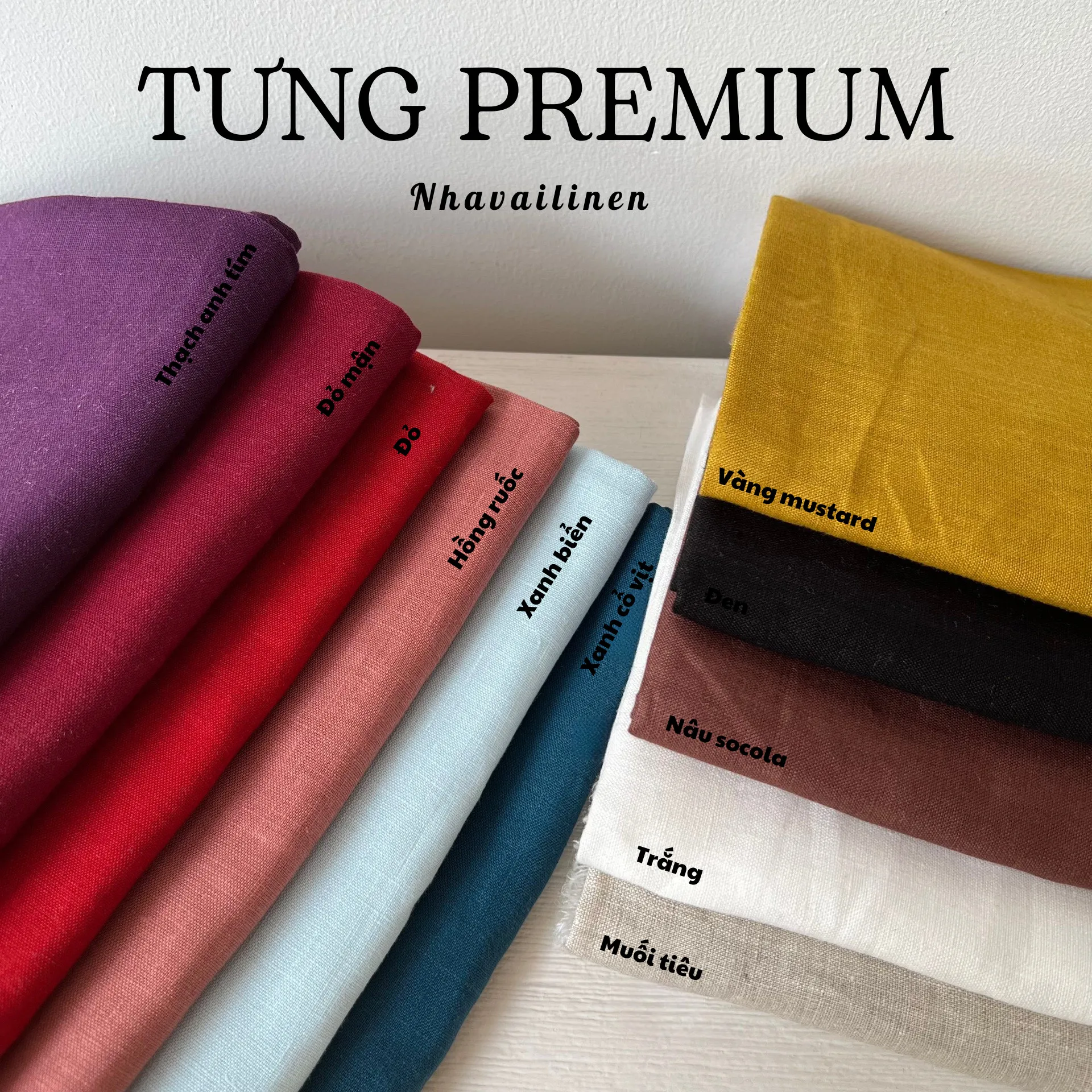 Bảng màu vải Linen Tưng Premium Mịn