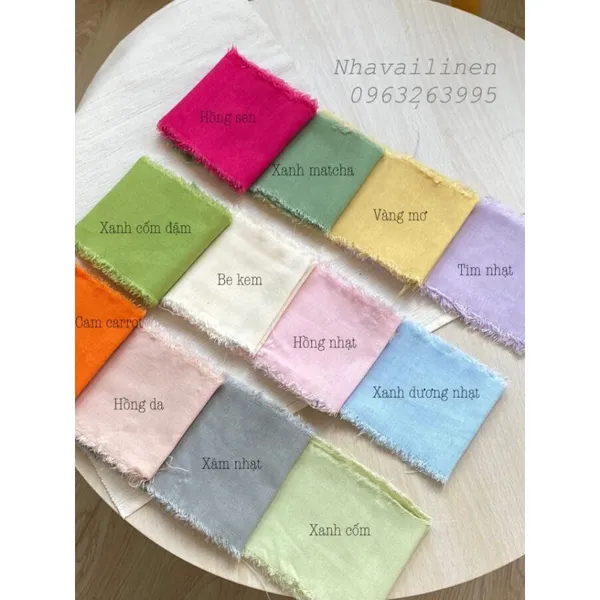 Vải Linen Bột Trơn Tone Hồng