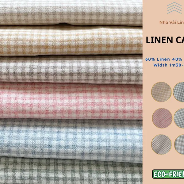 Linen hàn hoạ tiết caro