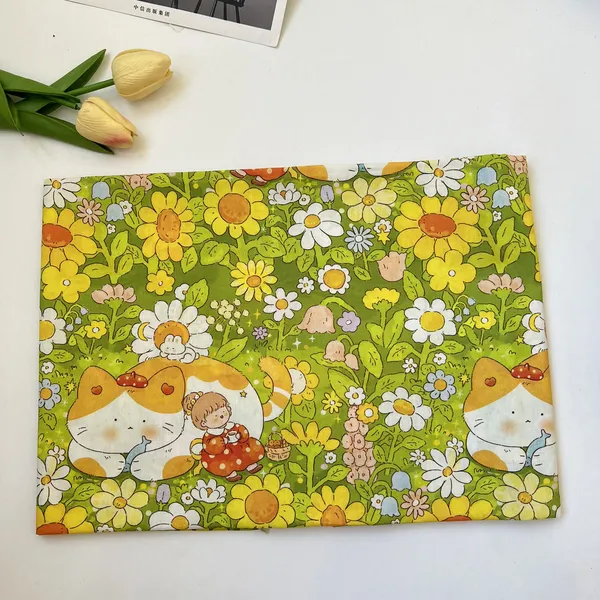 COTTON HỌA TIẾT MÈO MẬP ÔM CÁ