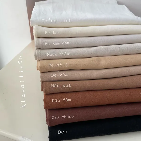 Vải Linen Bột Trơn Tone Nâu