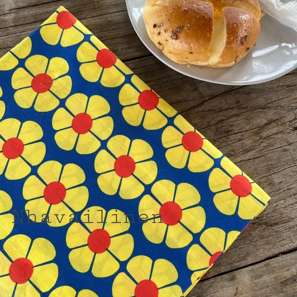 COTTON HỌA TIẾT HOA VÀNG TO