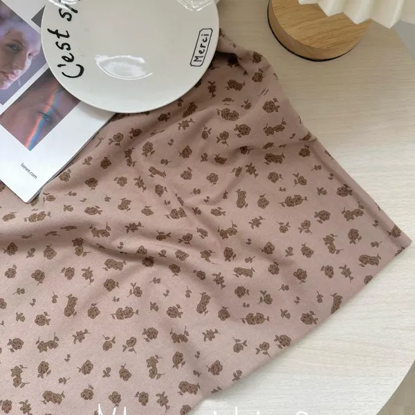 Vải thô cào bông hoạ tiết bông lả lơi