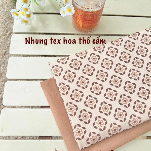 Vải Nhung Tex Hàng Cao Cấp Hoạ Tiết Hoa Thổ Cẩm