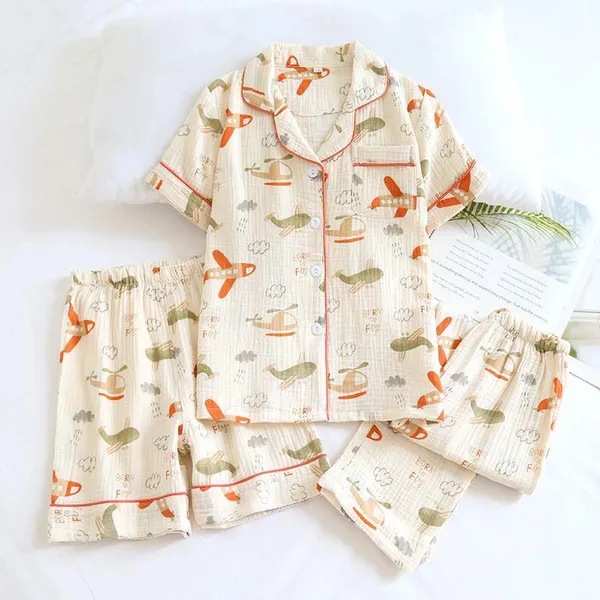 Xô muslin cao cấp 2 lớp hoạ tiết máy bay