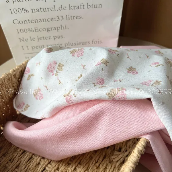 Vải linen bột hoa rose