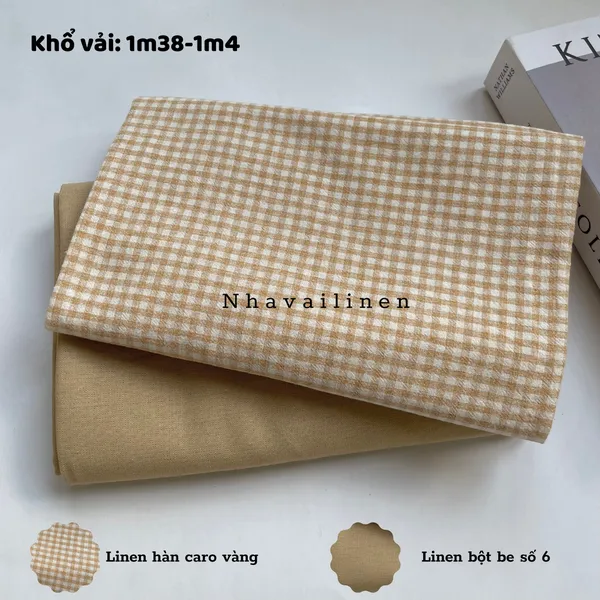 Linen hàn hoạ tiết caro
