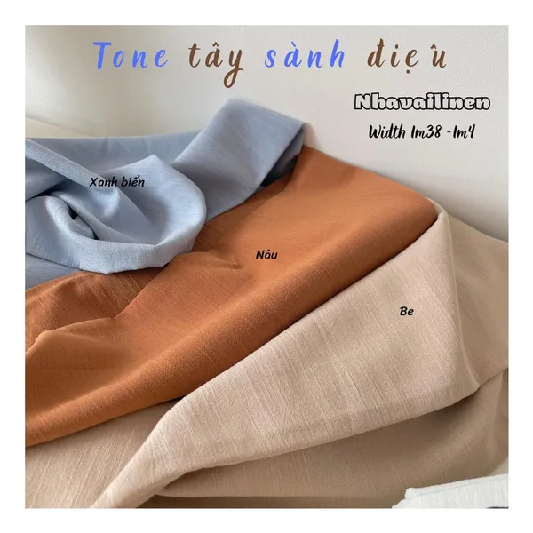 Linen thun tone màu nâu sành điệu