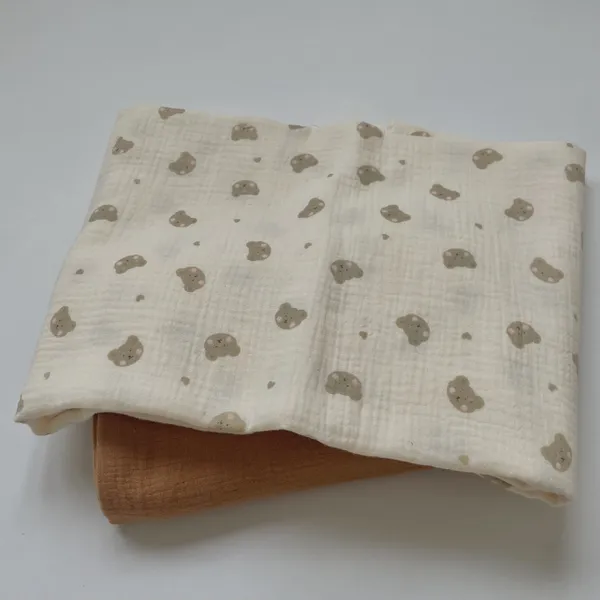 MUSLIN HỌA TIẾT GẤU MINI