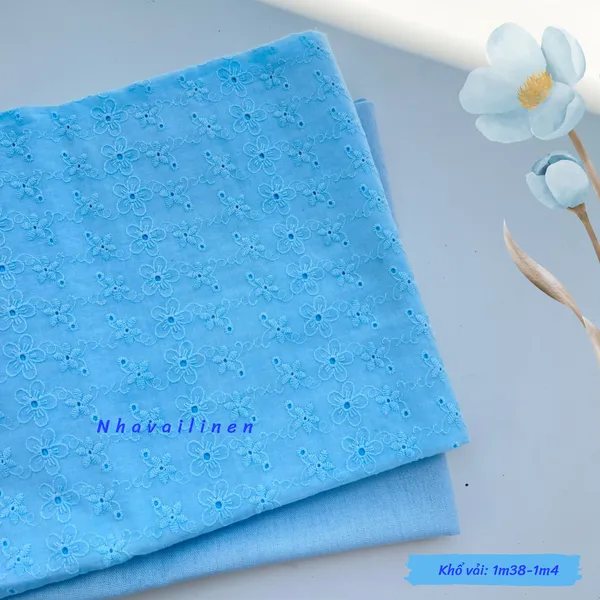 Vải Boi Thêu Hoạ Tiết Hoa Sen Hồng Êm Ái, Mỏng Nhẹ, Sang Trọng 