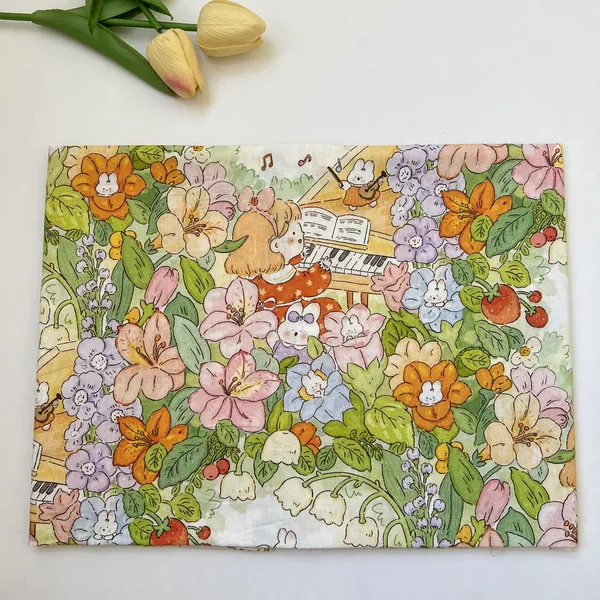 COTTON HỌA TIẾT EM BÉ ĐÁNH ĐÀN