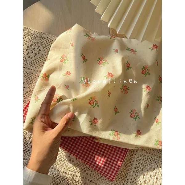COOTTON HỌA TIẾT GÂN HOA THỦY TIÊN
