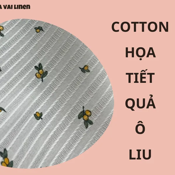 COOTTON DỆT NỔI HỌA TIẾT QUẢ Ô LIU
