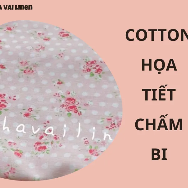 COTTON HỌA TIẾT HOA CHẤM BI HỒNG