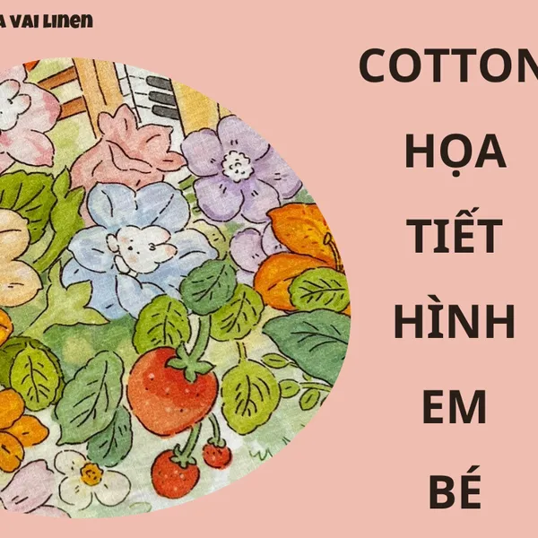 COTTON HỌA TIẾT EM BÉ ĐÁNH ĐÀN