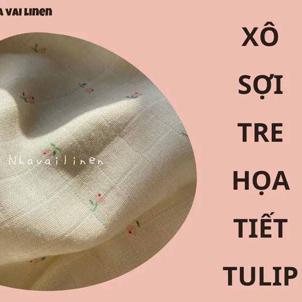 XÔ SỢI TRE HỌA TIẾT HOA TULIP