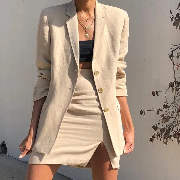 Những mẫu trang phục công sở may từ vải linen Ý đẹp nhất