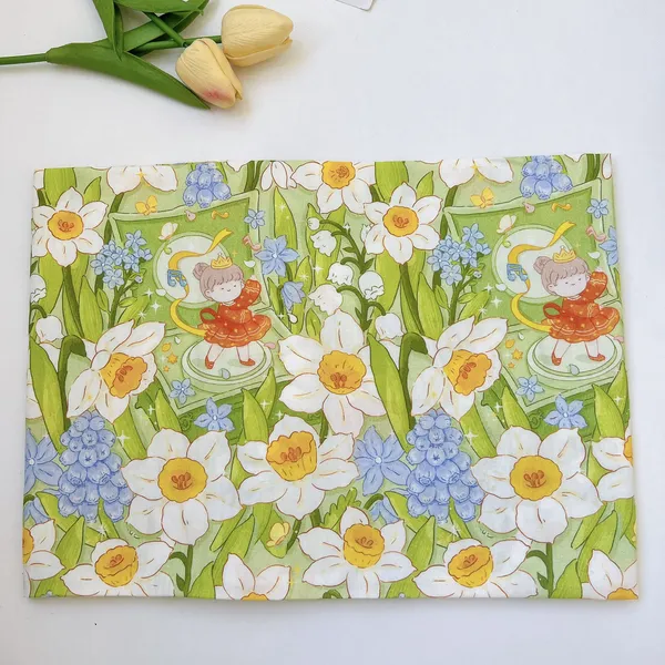 CHẤT VẢI COTTON HỌA TIẾT EM BÉ NHẢY MÚA