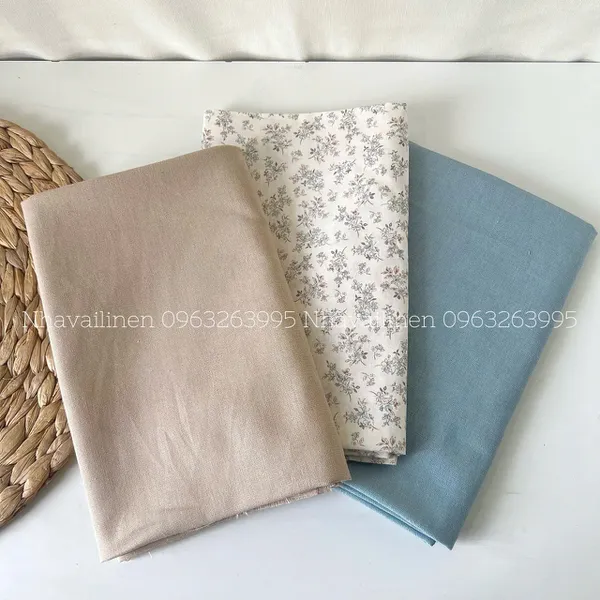 Vải cotton cao cấp hoạ tiết hoa lá nhuyễn