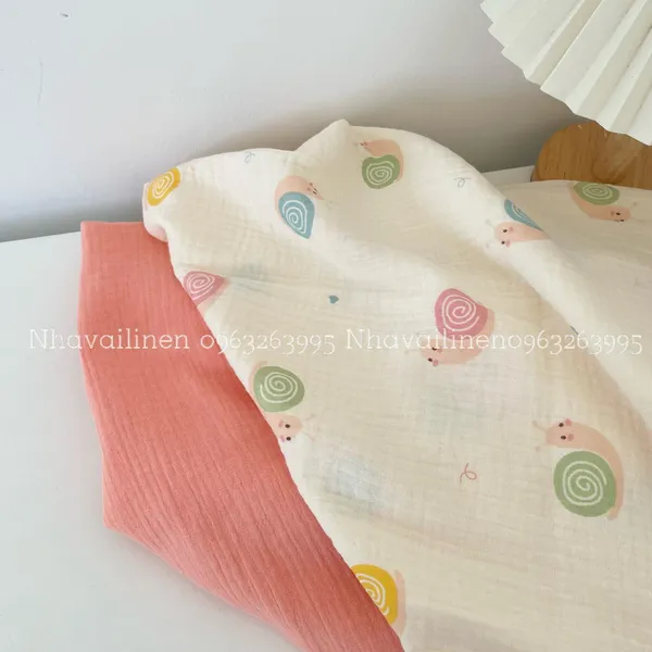 Xô muslin cao cấp 2 lớp hoạ tiết ô tô