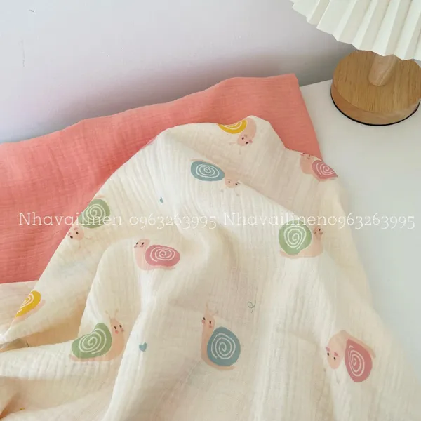 Xô muslin cao cấp 2 lớp hoạ tiết ô tô