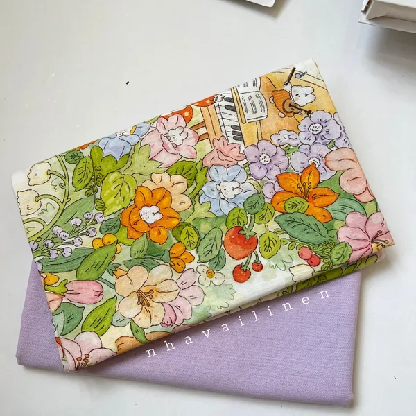 COTTON HỌA TIẾT EM BÉ ĐÁNH ĐÀN