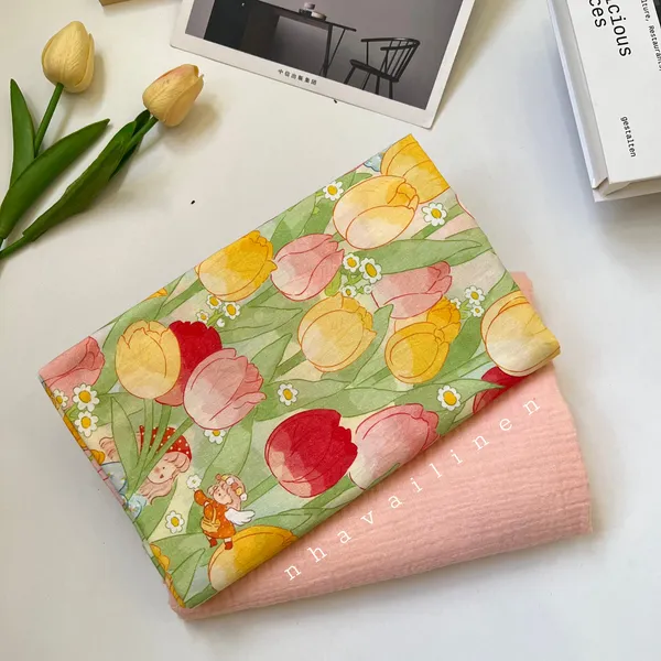 COTTON HỌA TIẾT EM BÉ ĐỘI KHĂN ĐỎ