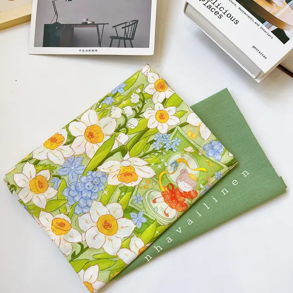 CHẤT VẢI COTTON HỌA TIẾT EM BÉ NHẢY MÚA