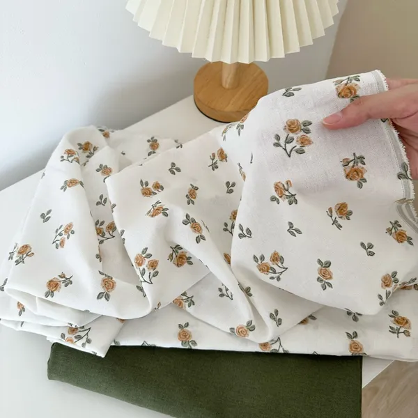 Vải linen bột hoa hồng nâu