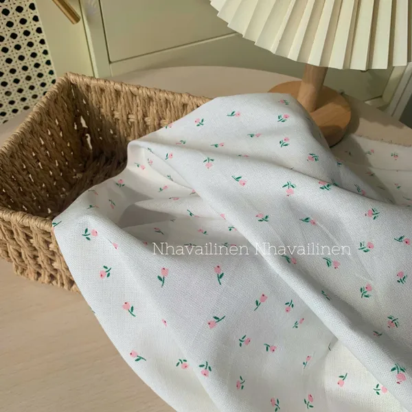 Vải linen bột hoa tulip