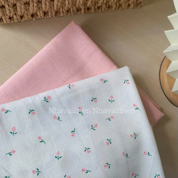 Vải linen bột hoa tulip