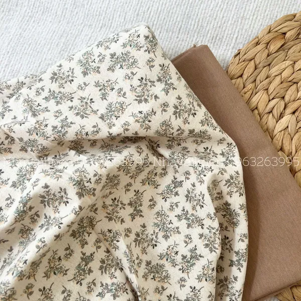 Vải thô cào bông hoa lá nhuyễn