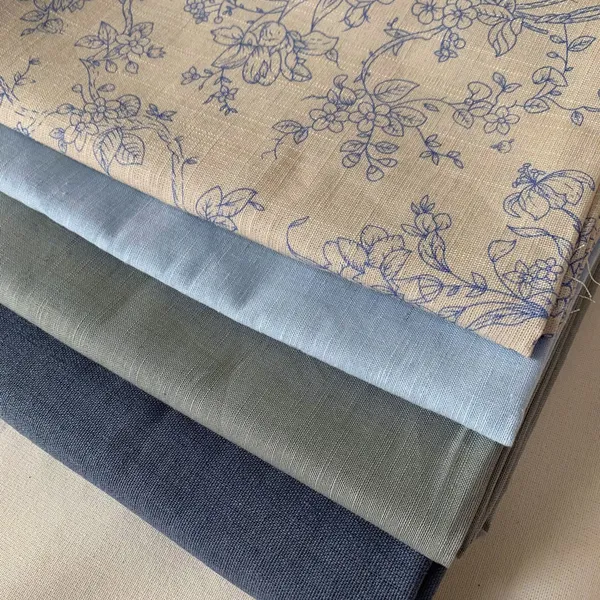 Vải linen gân hoa hải đường