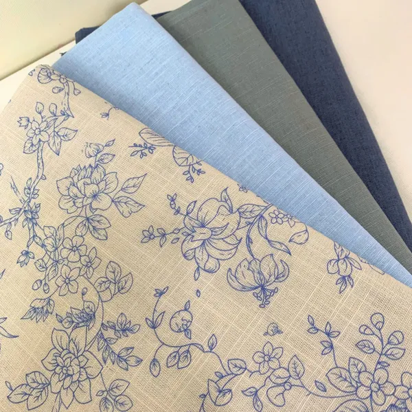 Vải linen gân hoa hải đường
