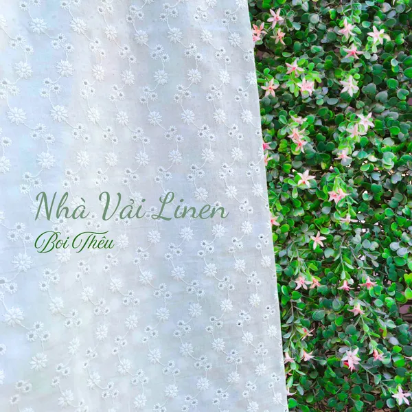 Vải boi thêu hoa nhỏ dây