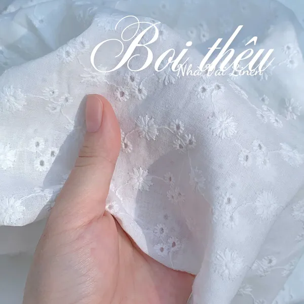 Vải boi thêu hoa nhỏ dây