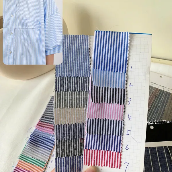 BẢNG MÀU VẢI COTTON SỌC