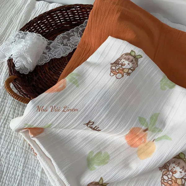 Vải đũi gân cô gái quả cam