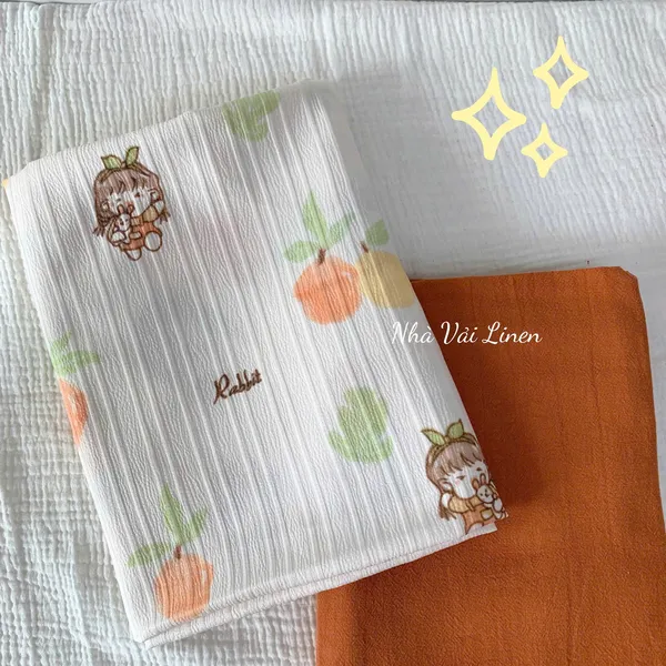 Vải đũi gân cô gái quả cam