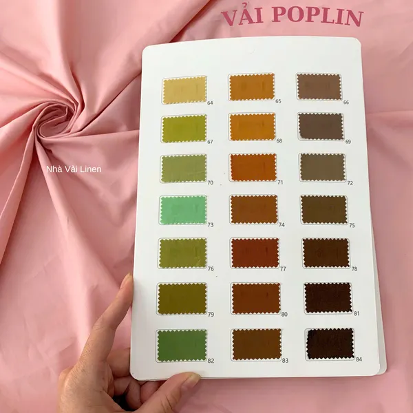 BẢNG MÀU VẢI COTTON POPLIN
