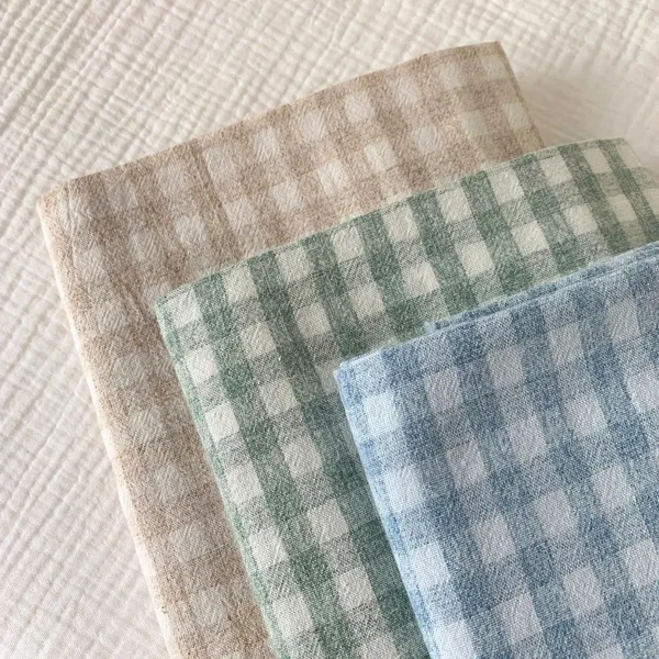 Vải linen hàn caro to