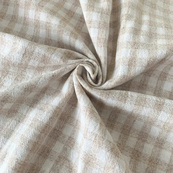 Vải linen hàn caro to