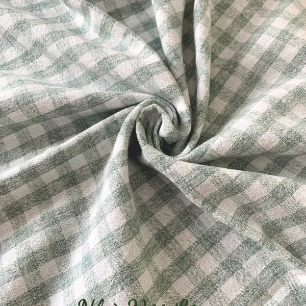 Vải linen hàn caro to