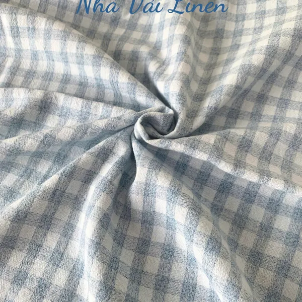 Vải linen hàn caro to