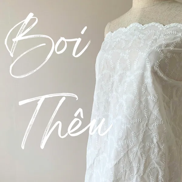 Vải boi thêu bông cỏ lau